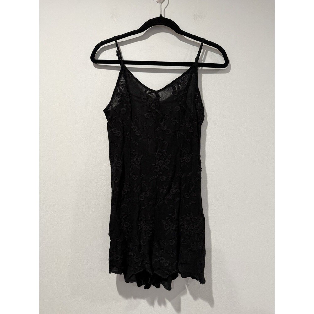Sadie & Sage Embroidered Romper Womens Small Black Whimsigoth Dark Romantic